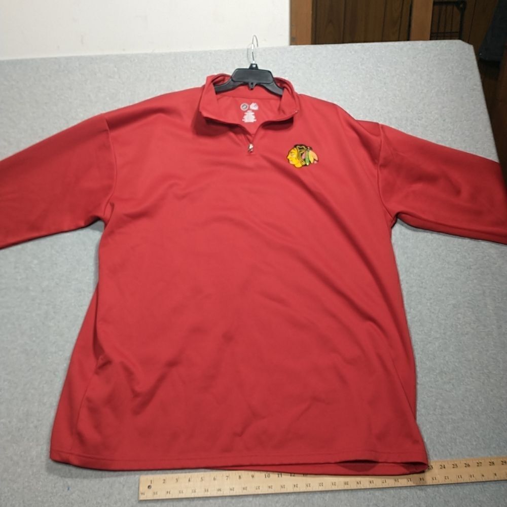 NHL Chicago Blackhawks Hockey 1/4 Zip Pullover Men's 4XLT. Condition is Used